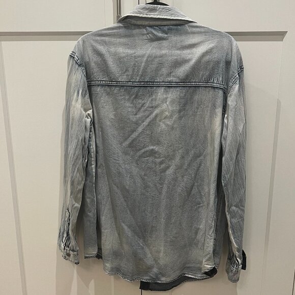 NWOT - One Teaspoon Liberty Denim Button Down Shirt IN ACID WASH - Picture 3 of 5